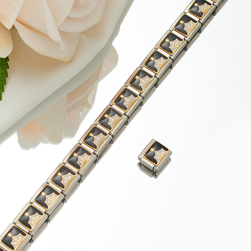 Wholesale Personalized Hand-stitched DIY Pattern Stainless Steel Combination Bracelet